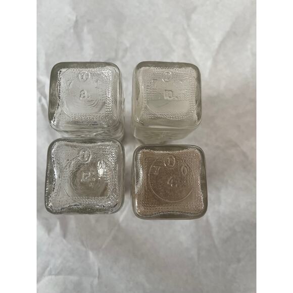 Watkins Antique 1960 Spice bottles with lids Set of 4 Atomic Pattern - Picture 3 of 9